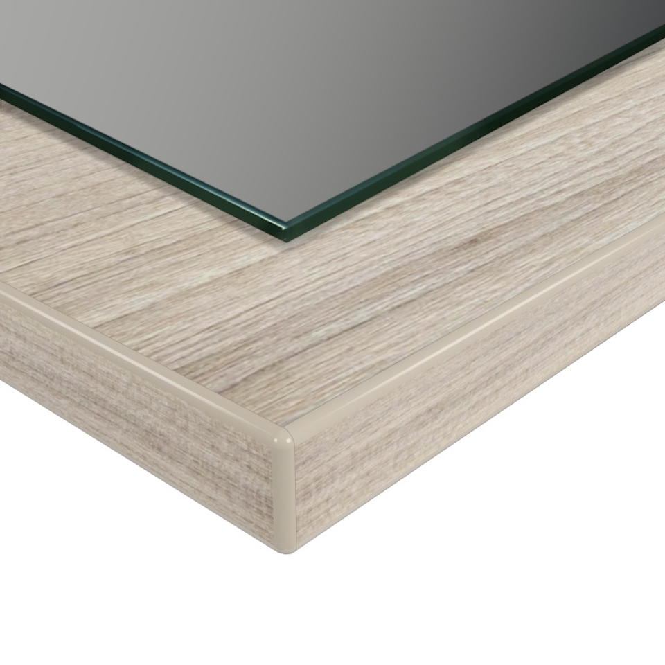 Wandspiegel Anina auf dekorativen Holzplatte im modernen Stil mit elegantem Rahmen und Befestigung