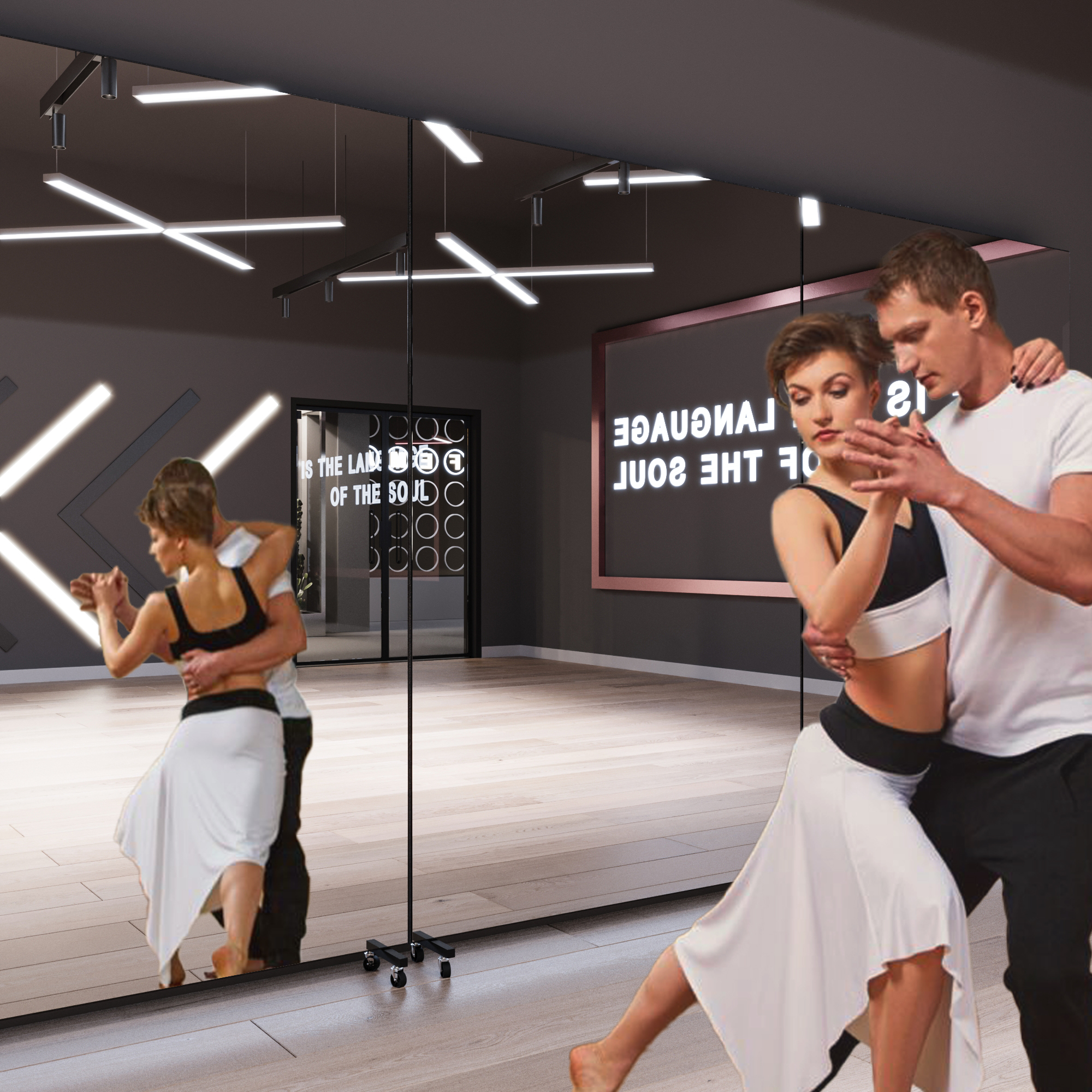 Rollbare Tanzspiegel