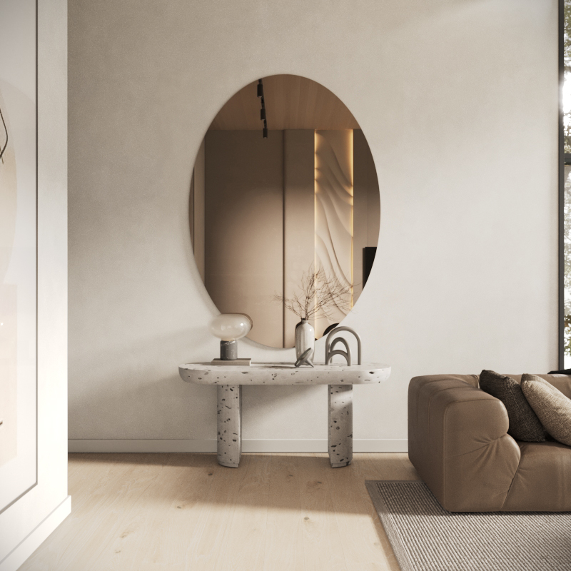 Rahmenloser Spiegel Bronze - Oval