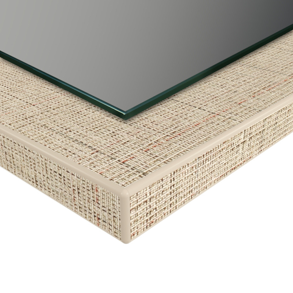 Wandspiegel Anina auf dekorativen Holzplatte im modernen Stil mit elegantem Rahmen und Befestigung
