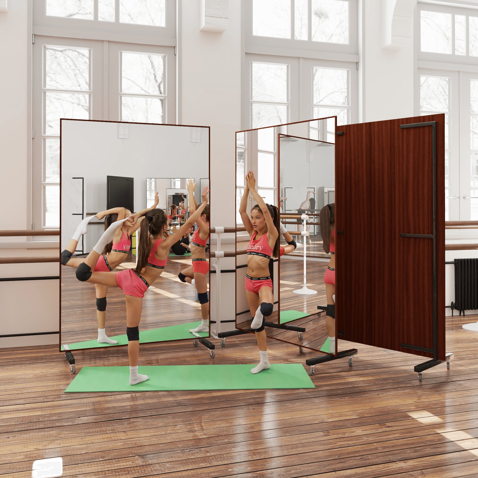Rollbare Ballettspiegel