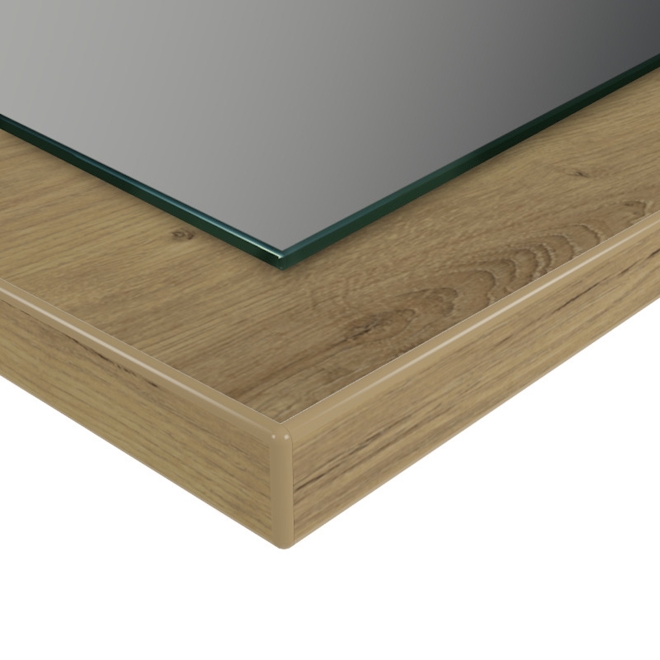 Wandspiegel Anina auf dekorativen Holzplatte im modernen Stil mit elegantem Rahmen und Befestigung